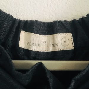 notPERFECTLINEN pleated high waist boyfriend pants